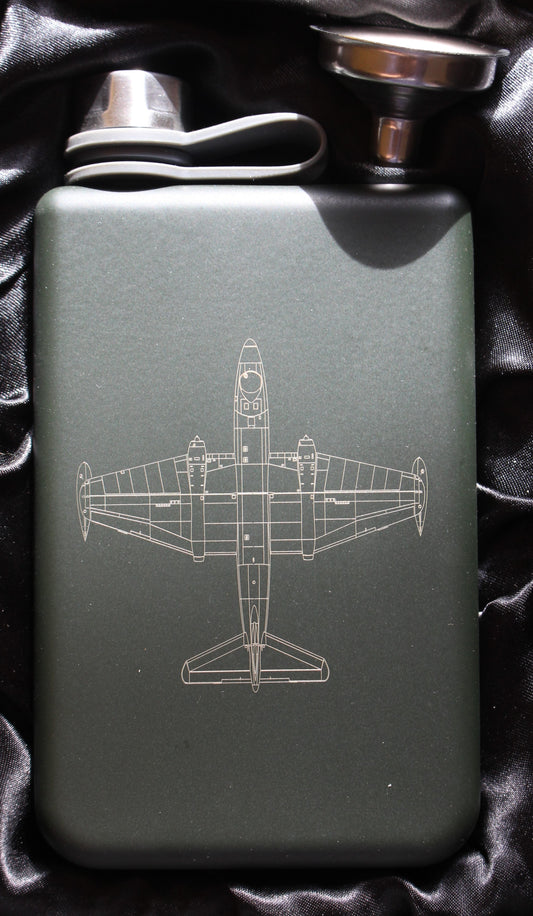 Canberra B2 8oz green hip flask